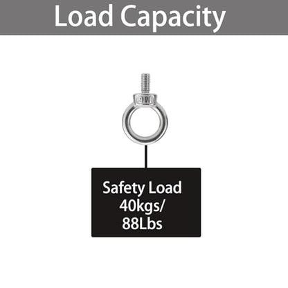 M6 Stainless Steel Eye Bolts with Nuts Washer 4 Pack, M6 x 12mm(1/4" x 0.47 inch) Shoulder Lifting Eye Bolt for Swing Truck, Heavy Duty Threaded Eyebolts for Tie Down Outdoor Yard Balcony - size: M6x12mm (1/4"x0.47")