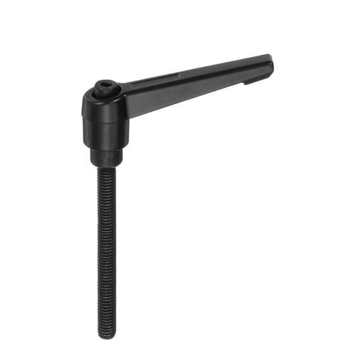 uxcell M6 x 60mm Adjustable Knobs Handle Male Thread Push Button Black - size: M6 x 60mm