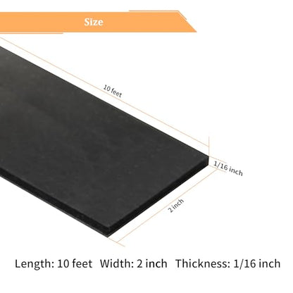 DOBTIM Solid Neoprene Rubber Strips with Adhesive Backing 1/16 (.062)" Thick x 2" Wide x 10' Long, Self Adhesive Rubber Sheets, Rolls & Strips for DIY Gaskets Crafts Pads Seals Warehouse Flooring - size: 2" X 10', style: .062" thick (Adhesive）