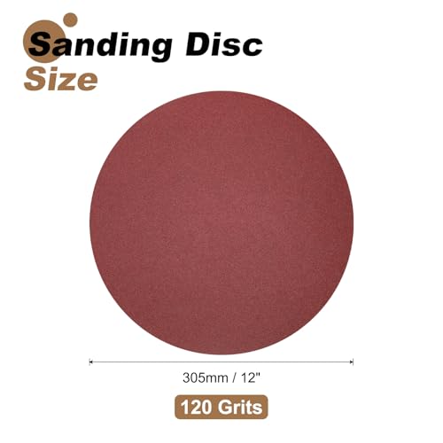 uxcell 8pcs 12-Inch PSA Sanding Discs, 120 Grits Aluminum Oxide Self Adhesive Stick Back Sandpapers, No-Hole Round Wet/Dry Sander Papers, Sand Auto Car Paint, Wood, Metal - size: 120 Grits