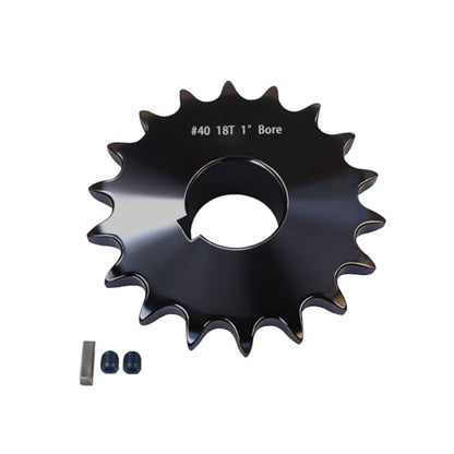 #40 Sprocket 18T 1" Bore Hardened Black Oxide - size: 18 teeth, style: 1" in bore