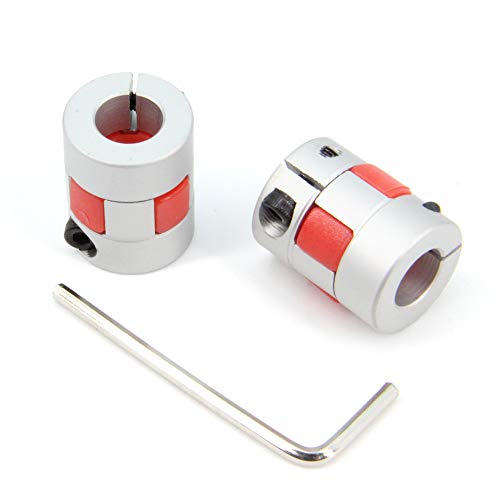 2PCS 10mm to 10mm Aluminium Plum Flexible Shaft Coupling Diameter 20mm Length 25mm Connector Flexible Coupler for 3D Printer CNC Machine and Servo Stepped Motor（10x10mm） - size: D20 L25, style: 10x10mm