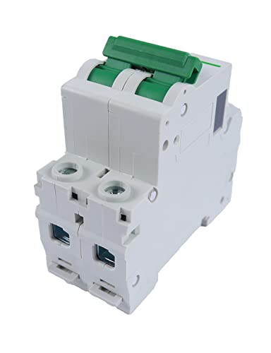 AC Miniature Circuit Breaker, 2 Pole 16 Amp, 120/240VAC, 6kA Din Rail Mount Breaker with Thermal Magnetic Trip, DZ47-63 C16 2P, AC Solar MCB - color: 2 Pole, size: 16 A