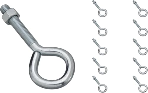 National Hardware N347-252 2160 Eye Bolt in Zinc Plated, 10 Pack,3/8" x 4" (Pack of 5) - size: 3/8" x 4" (Pack of 5)