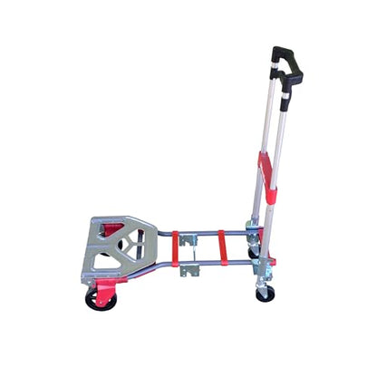 Milwaukee Hand Trucks 73333 Fold-Up Convertible Hand Truck, 4-Piece Frame, Compact Storage, 300 lb Capacity, Red