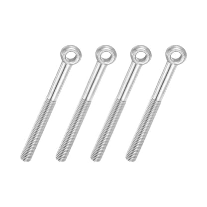 PATIKIL 4 Pcs M10x85mm Shoulder Swing Lifting Eye Bolt, 304 Stainless Steel Metric Half Tooth Thread Fisheye Eye Slip Hole Screw Rigging Bolt Metal Fasteners Screws, Silver Tone - size: M10x85mm