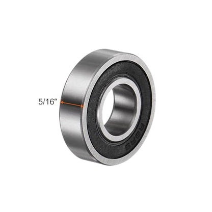uxcell R8-2RS Deep Groove Ball Bearing, 10pcs 1/2" x 1 1/8" x 5/16" Chrome Steel Z2 Double Rubber Sealed Bearing - size: 1/2" x 1 1/8" x 5/16"