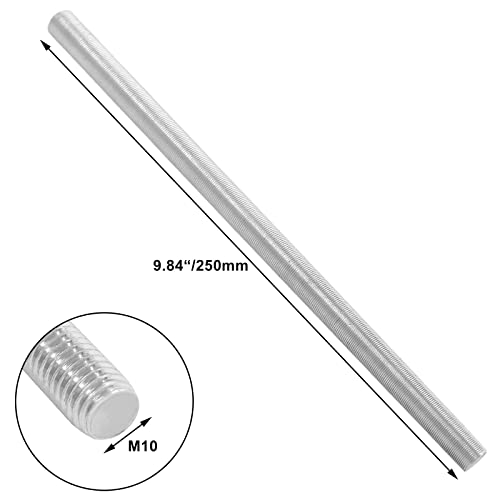 Murtenze M10 x 250mm Fully Threaded Rod, 2Pcs - size: M10 x 250mm