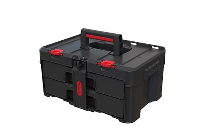 Keter Stack N Rolling Tool Box Modular Storage System 4 Piece - color: Black/Red, size: 4PC System