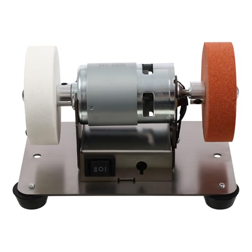 Small Bench Grinder for Sharpening, 6 x 4 x 4in Mini Belt Sander, 96W Electric Benchtop Sander, 7 Adjustable Speed for Metal Wood DIY Handcraft, Tool & Knife Sharpening