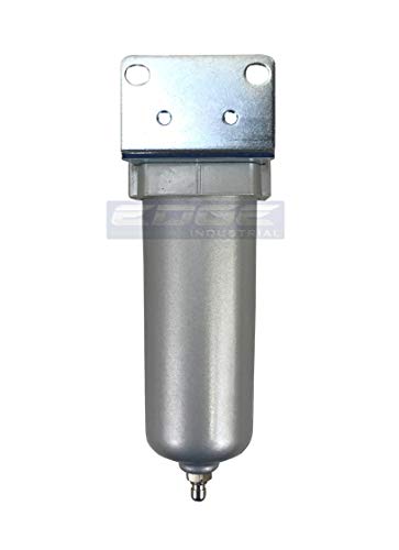 HEAVY DUTY INDUSTRIAL GRADE COALESCING FILTER WITH 0.01u MICRON ELEMENT, 5oz - 11oz METAL BOWL, REMOVES 99.98% MOISTURE, VAPOR AND OIL FROM COMPRESSED AIR LINES, (1/2" NPT, 5oz BOWL) - style: 1/2" NPT, 5oz BOWL