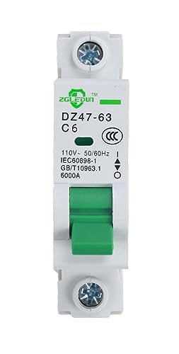 AC Miniature Circuit Breaker, 1 Pole 10 Amp, 120/240VAC, 6kA Din Rail Mount Breaker with Thermal Magnetic Trip, DZ47-63 C10 1P, AC Solar MCB - color: 1 Pole, size: 10 A