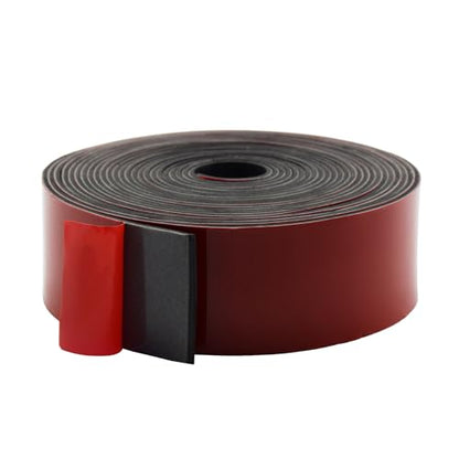 DEVNOL Self-Adhesive Neoprene Rubber Strips 1/16" Thick x 2” Wide x 23' Long, Sealing, Cushioning, Weather Stripping, Gaskets, and DIY Projects, Weatherproof - color: red adhesive backing, size: 1/16" x 2" x 23'