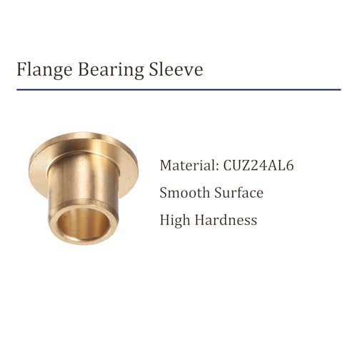 1pcs Bronze Flange Bearing Sleeve [10mm Bore x 14 OD x 15mm Flange Thickness] Self-Lubricating Bushings - size: 10 x 14 x 15mm