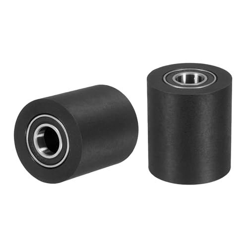uxcell 2Pcs Plastic Roller Wheel with Bearings 3/8" x 1-3/16" x 1-3/8" - size: 3/8" x 1-3/16" x 1-3/8" (ID x OD x L)