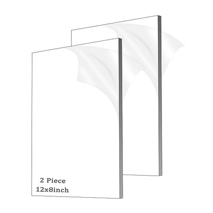 Clear Acrylic Sheet Plexiglass,1/4" Thick (6mm) Cast Acrylic Glass Sheet,Plexiglass Sheet for Craft Projects,Signs,Painting,Windows Replacement (2 Piece 8''x12'') - size: 2 piece 8"×12'' 6mm