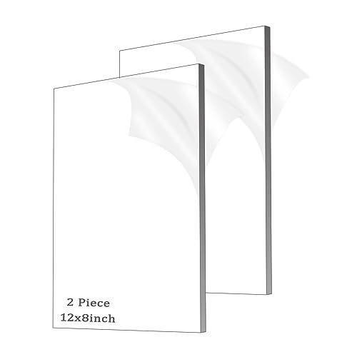 Clear Acrylic Sheet Plexiglass,1/4" Thick (6mm) Cast Acrylic Glass Sheet,Plexiglass Sheet for Craft Projects,Signs,Painting,Windows Replacement (2 Piece 8''x12'') - size: 2 piece 8"×12'' 6mm