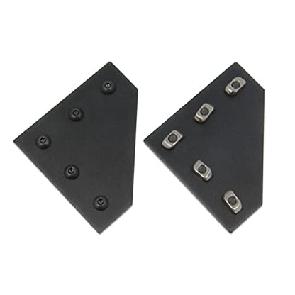 8PCS Corner Bracket Plate Outside Joining Plate for 3030 Series Aluminum Profile 3D Printer Frame (L-Black-3030) - style: L-Black-3030