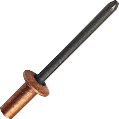 30Pcs Closed End Blind Rivets, 3/16" x3/8" - Copper Dome Head with Steel Mandrel, Sealed Pop Rivets (4.8x10mm) - color: Copper Steel, size: 3/16"x3/8"(4.8x10mm)