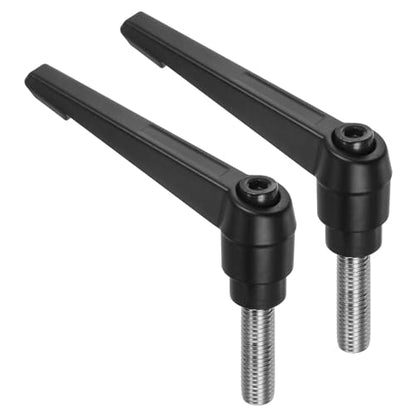 uxcell 2pcs Clamping Lever Handles, M12 x 35mm 304 Stainless Steel Threaded Male Stud, Adjustable Handles Locking Quick Release Ratchet Push Button Bolt Knobs, Black - size: M12 x 35mm