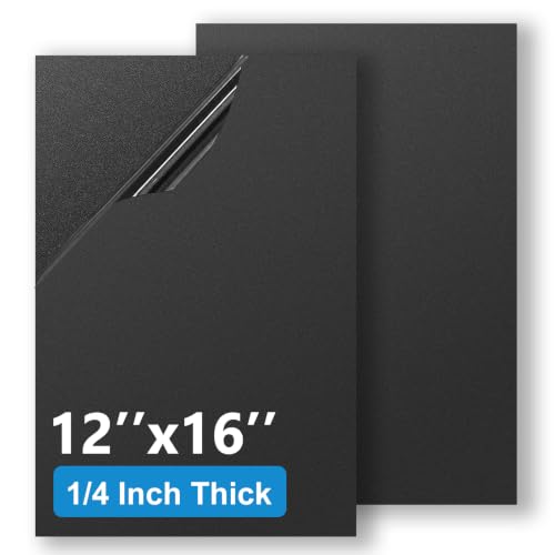 2 Pack Black ABS Plastic Sheet 12" x 16" x 1/4" (6mm Thick), High Tensile and Impact Strength Moldable Plastic Sheet, DIY Material for Home Decor, Handcraft, Project & Structural Crafts - color: Black, size: 12'' x 16'' 6mm Thick