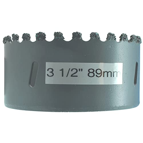 3 1/2" Carbide Hole Saw Bit Concrete Brick and Recessed Lights use only with Arbor That has Locking Pins Carbide Hole Cutter for Stucco Fiberglass Reinforced Plaster Drywall and Cement Block for Pipe - size: 89mm (3 1/2in), style: Brick HoleSaw No Adaptor