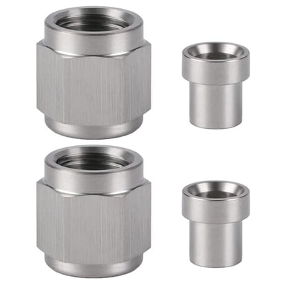 3AN Hardline Stainless Steel Tube Nut and Sleeve Fitting for 3/16" OD Tubing, 2 Sets - size: 3AN-3/16", 2 Sets