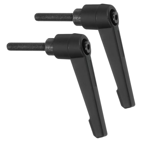 uxcell 2Pcs M5 x 25mm Adjustable Knobs Handle Male Thread Push Button Ratchet Quick Release Locking Rotating Bolt for Lathe Machinery, Black - size: M5 x 25mm