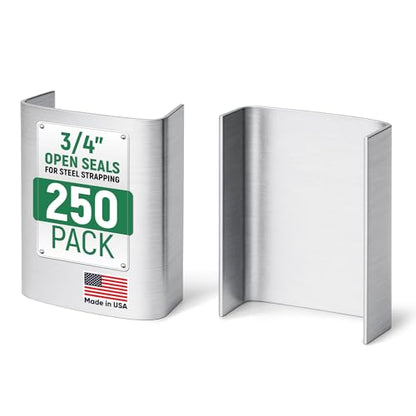 3/4" Open Seals for Steel Strapping, Pack of 250 - size: Pack of 250