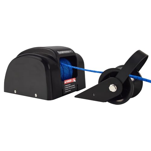 45 LBS Electric Boat Anchor Winch, Saltwater Electric Anchor Winch w/Wireless Remote Control & 98.42ft of Pre-Wound Anchor Rope 12V Marine Windlass Anchor Winch,Black