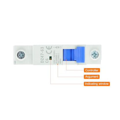 MECCANIXITY 4Pcs Miniature Circuit Breaker 1P 6A AC 110V DZ47-63 DIN Rail Mount Disconnect Switch Circuit Breaker Protection Thermal Magnetic Trip for Short Circuit Protection, Overload Blue - style: 6A