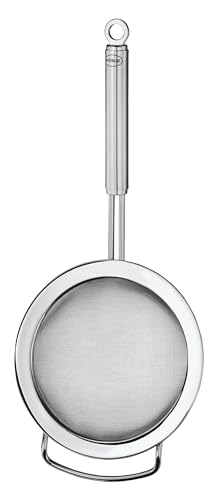 Rosle 95252 Stainless Steel Fine Mesh Kitchen Strainer of Sifter with Wire Handle 4.7 Inch, Silver - size: 4.7-inch Round Handle, style: Fine Mesh