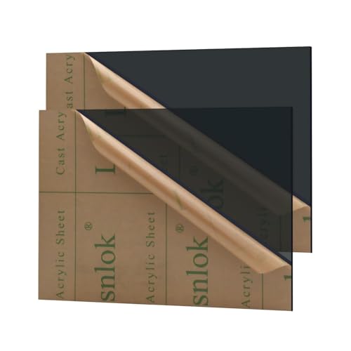 Lesnlok Black Transparent Acrylic Sheet 1/8 inch Thick 3mm 2 Pieces 12 x 16 Black Clear Plexiglass Sheet for Sign,Craft,Painting,Laser Cutting,DIY Display Projects - color: Black, size: 12"x 16"