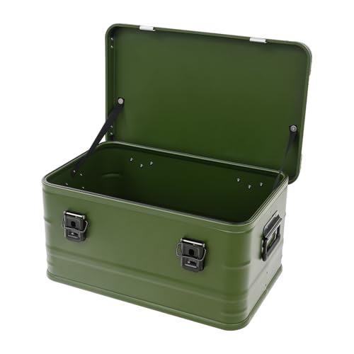 Aluminum Truck Tool Box 23*15*11 in, 50L Portable Large Storage Box with Lid Waterproof Toolboxes Storage Bin, for Pickup Truck, Trailer, RV, Fishing, Shopping, Camping, Picnic (Green, 50L) - color: Green, size: 50L