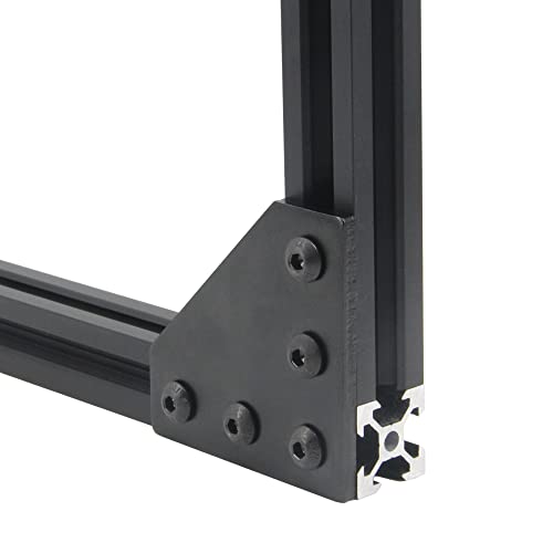 12PCS Corner Bracket Plate Outside Joining Plate for 2020 Series Aluminum Profile 3D Printer Frame (L-Black-2020) - style: L-Black-2020