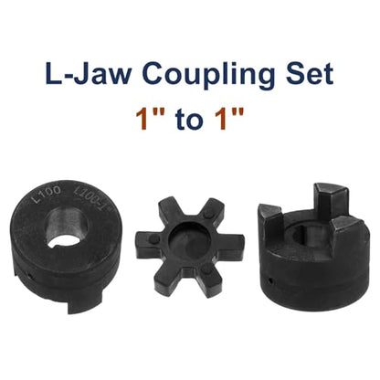 uxcell 1" to 1" L100 Flexible 3-Piece L-Jaw Coupling Coupler Set & Buna-N NBR Rubber Spider for Log Splitter Hybrid Equipment - size: 1" to 1", style: L100