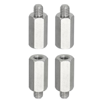 PATIKIL Standoff Screws, 4pcs M6x6mm Male to H10 M5x20mm Female 304 Stainless Steel Thread Reducing Hex Standoff Spacer Screw Nuts Thread Adapters Reducer for PCB Motherboard - size: M6x6mm Male to H10 M5x20mm Female