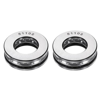 uxcell 2Pcs Thrust Ball Bearings, 15mm Bore 28mm OD 9mm Thick 51102 ABEC5 - size: 51102 15mm x 28mm x 9mm