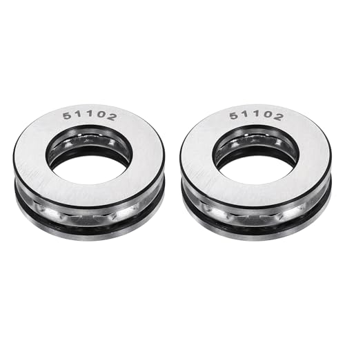 uxcell 2Pcs Thrust Ball Bearings, 15mm Bore 28mm OD 9mm Thick 51102 ABEC5 - size: 51102 15mm x 28mm x 9mm