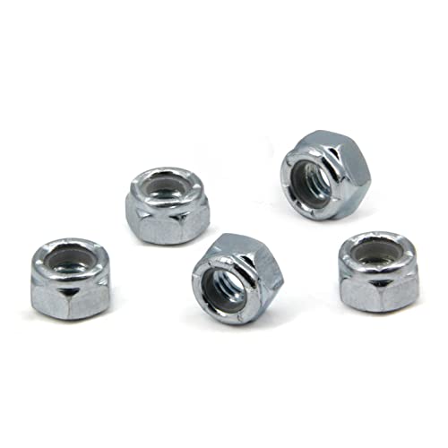 5/16"-18 Nylon Insert Hex Lock Nuts,Carbon Steel White Zinc Plated, Hex Lock Nut Silver Self-Locking Nylock Locknuts,100pcs/pack (5/16"-18-100pcs) - size: 5/16"-18-100pcs
