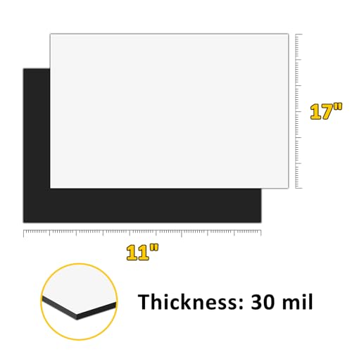 2 Pack, 11"x17" Adhesive Ferrous Sheets for Magnet, Flexible Steel Vinyl Magnetically-Receptive Sheet, Flat Rubber Metal Steel Pad, Flexible Iron Mat Work with All Magnets - size: 11"X17"-2Pcs