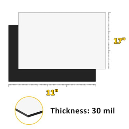 4Pack, 11"x17" Rubber Metal Sheets For Magnets, Flexible Ferrous Sheet Steel Vinyl Magnetically-Receptive with Adhesive, Flat Iron Pad Work with All Magnets - size: 11"X17"-4Pcs