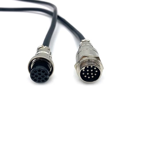 3.28 ft GX20 14 Pin Male to Female Cable, GX20 14Pins Female to Male Head Aviation Cordset Electrical Connector Panel Mount Circular Metal Adapter Cordset for Ships 5A 200V 22AWG (1meter) - size: GX20 14Pin