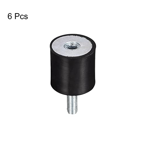 uxcell Rubber Mounts 6pcs M5 Male/Female Vibration Isolator Shock Absorber, for Garage Motor Air Compressor Car Boat Bobbins, D20mmxH20mm - size: M5x20mmx20mm