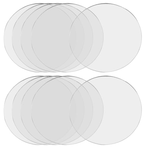 Hitefu Clear Circle Acrylic Sheets, 4 Inch, 10 Packs, 3mm Thick - size: 4 Inch