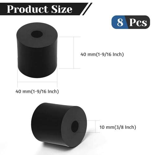 8 PCS Multi Purpose Rubber Spacer, 1-9/16" OD x 3/8" ID x 1-9/16" Thickness - size: 1-9/16" OD x 3/8" ID x 1-9/16" Thickness