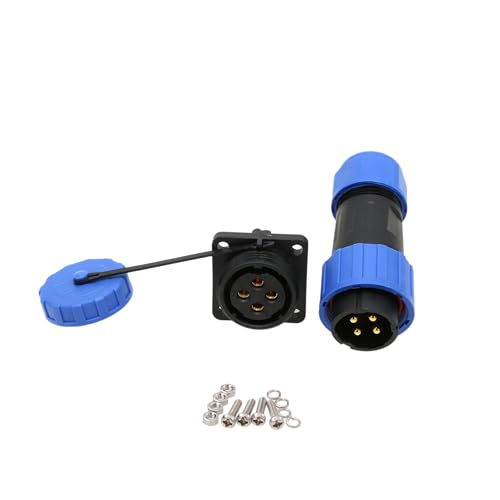 TY20 4 Pin 25A Screw Terminal Waterproof Connector, Panel Mount Plug Socket for Outdoor Power Outdoor Device - color: Screw Mount, size: 4 Pin 25A