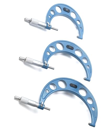 6PCS Outside Micrometer, 6” Micrometer Set, High Precision 0.0001” 0-1"/1-2"/2-3"/3-4"/4-5"/5-6" Machinist Tools, Micrometer Set, with Calibration Standard, Wrench