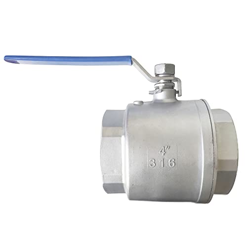 4" Full Port Ball Valves 316 Stainless Steel NPT Female Thread Ball Valve for Water, Oil, and Gas WOG 1000 - size: 4 Inch