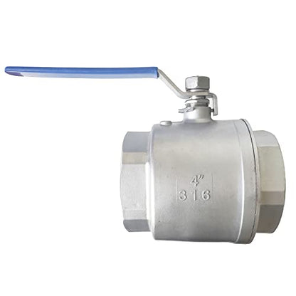 4" Full Port Ball Valves 316 Stainless Steel NPT Female Thread Ball Valve for Water, Oil, and Gas WOG 1000 - size: 4 Inch